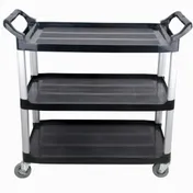 Prepline T-1632-BP Polypropylene Utility Bussing Cart, 3 Shelves, 300 lb Capacity 1 image
