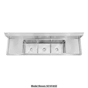 GSW USA SE16203D18 85" S.Steel 3 Compartment Sink with 2 Drainboards, 84-3/8"W X 26"D X 45"H 2 image