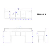 GSW USA SE16203D18 85" S.Steel 3 Compartment Sink with 2 Drainboards, 84-3/8"W X 26"D X 45"H 3 image