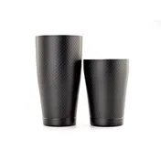 Mercer M37200MBK Black Out Lattice Shaker Set, 28 oz & 18 oz Stainless Steel, Matte Black 1 image