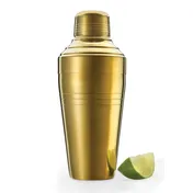 Mercer M37231GD 3-Piece Cocktail Shaker, 14 oz (400 ml) 2-pc, 18/8 Stainless Steel, Gold Finish 1 image