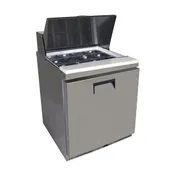 QualServ UCSP132-SS11A 32" 1-Door Sandwich and Salad Prep Table, 8 Pans, Stainless Steel 1 image