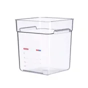 Carlisle 91905 Araven Clear Polycarbonate Food Storage Pan, 18 Qt Square with Integrated Label 1 image
