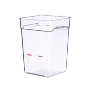 Carlisle 91906 Araven Clear Polycarbonate Food Storage Pan, 22 Qt Square, Integrated Label 1 image
