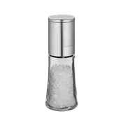 Cilio C613292 Bari Salt Mill - 5-1/2" H x 2" Dia, Adjustable Ceramic Grinder, Stainless Steel & Glass 1 image