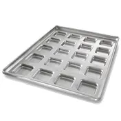 Chicago Metallic 46351 Ciabatta Roll Pan, 20 Compartment, 17-3/4" x 25-3/4" x 1-23/32", Aluminized Steel 1 image