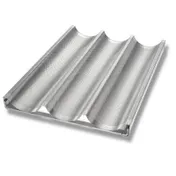 Chicago Metallic 49011 - 3-Compartment Baguette Pan, 17-3/4" x 25-3/4" x 2-1/16", 16-Gauge Aluminum 1 image