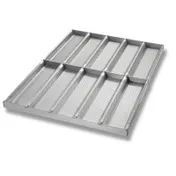 Chicago Metallic 49015 Loaf Pan - 10-Compartment Sub Roll Pan, 17.75" x 25.375", Aluminum 1 image