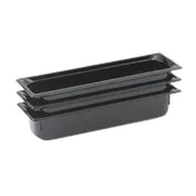 Vollrath 9054420 Super Pan 2/4 GN Food Pan, 4" Deep Black Resin, Ramped Sides, NSF Certified 1 image