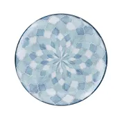 RAK Porcelain DGNNPR21ID - 8.25" Round Coupe China Plate, Flat Edge, Blue & White Print, 12/Case 1 image