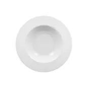 RAK Porcelain EVDP31 Evolution Plate, 28 oz (12-1/4") Round Deep Embossed White Porcelain Bowl - 6/Case 1 image