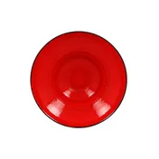 RAK Porcelain FRCLXD23RD - 9" Round Fire Plate, 10.8 oz, Red Porcelain, Oven Microwave Safe - 6/Case 1 image