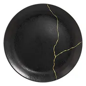 RAK Porcelain KZNNPR31G2 Kintzoo Plate, 12.2" Round, Rim, Black Gold, Dishwasher Safe - 6/Case 1 image