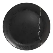 RAK KZNNPR31S1 Round Plate, 12.2" Diameter, Black/Silver Coupe Rim, Oven/Dishwasher Safe - 6/Case 1 image