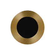 RAK Porcelain MFEVFP27GB Fusion Round Plate 10.625" Flat Gold Embossed Rim Porcelain - 12/Case 1 image