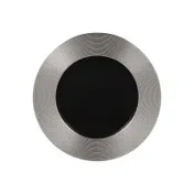 RAK Porcelain MFEVFP29SB Fusion Round Plate, 11.4" Diameter, Embossed Silver Rim - 12/Case 1 image