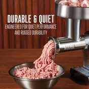 Hamilton Beach 09-1201-W Weston Meat Grinder, 3/4 HP, #12 Hub, 360-540 lbs/hr, 4.5mm & 7mm Plates, 560W, 120V 9 image