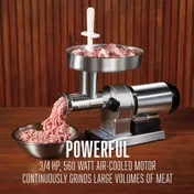 Hamilton Beach 09-1201-W Weston Meat Grinder, 3/4 HP, #12 Hub, 360-540 lbs/hr, 4.5mm & 7mm Plates, 560W, 120V 7 image