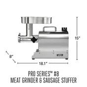 Hamilton Beach 10-0801-W Weston Meat Grinder, #8 Hub, 3/4 HP, 120V, 4.5mm/7mm Plates 2 image