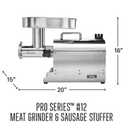 Hamilton Beach 10-1201-W Weston Pro Meat Grinder, #12 Hub, 1 HP, 750W, 4.5mm/7mm Plates, 360-540 lbs/hr 3 image