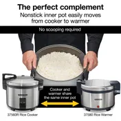 Hamilton Beach 37560R-CE Proctor-Silex Commercial Rice Cooker/Warmer, 60 Cups, 220-240V, 1950W 9 image
