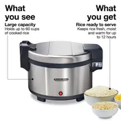 Hamilton Beach 37580 Proctor-Silex Rice Warmer, 60 Cup Capacity, 120v/60/1-PH, 103 Watts 3 image