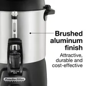 Hamilton Beach 45040R Proctor-Silex Coffee Urn, 40 Cup Capacity, Dual Heaters, 1090W, 120V 5 image