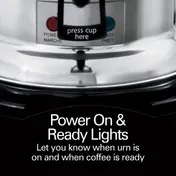 Hamilton Beach D50065 Coffee Urn/Percolator, S.Steel Exterior, 60 Cups, Cup Trip Handle, 120V 10 image