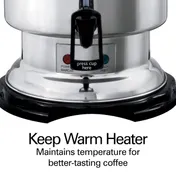 Hamilton Beach D50065 Coffee Urn/Percolator, S.Steel Exterior, 60 Cups, Cup Trip Handle, 120V 8 image