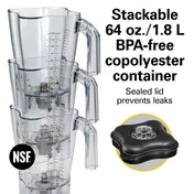Hamilton Beach HBH650R Tempest Blender, Variable Speed, 64 Oz 7 image