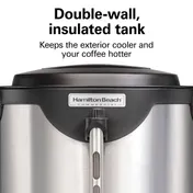 Hamilton Beach HCU040S Coffee Urn, 40 Cup Capacity, Double Wall Insulation, 1.44kW, 120V 6 image