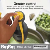 Hamilton Beach HMI009 BigRig Immersion Blender Mixer, Stainless Steel, 250 Watts, 120v/60/1-PH 6 image