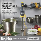 Hamilton Beach HMI009 BigRig Immersion Blender Mixer, Stainless Steel, 250 Watts, 120v/60/1-PH 7 image