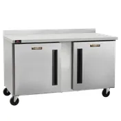 Traulsen CLUC-60F-SD-WTLR-LK 60" 2-Solid Door Worktop Freezer, Stainless Steel, 16.94 cu. ft. 1 image
