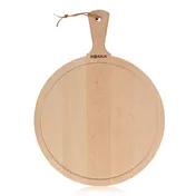 Boska 358122 Serving Board - Round Amigo FSC Beech Oak, 13.03" Dia x 0.71" H, With Handle, Platter 1 image