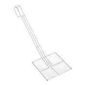 AllPoints 2261004 Skimmer, 6" Square Bowl, #12 Fine Mesh, 13-1/2" Nickel-Plated Handle, 19" Length 1 image