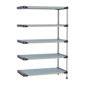 Metro M4-1842G-74-A5 5-Tier Add-On Polymer Shelving Unit, 18" D x 42" W x 74" H, 800 lb per shelf, 2000 lb total, NSF, Microban Antimicrobial Mats, rust-proof, includes posts, leveler feet, S-hooks 1 image