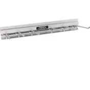 AllPoints 1371190 Wall Utensil Rack, 18" Wide, Aluminum Finish, Steel Hooks and Screws, Fits 15"-24" 1 image