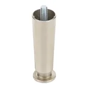 AllPoints 263257 Leg - 1-1/4" 1" Height Table Base, Matte Nickel Finish, Zinc Die-Cast, 3/8"-16 Mounting Stud 1 image