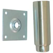 AllPoints 263298 Folding Table Leg, 6" Height, 3-1/2" Removable 1-3/4" Mounting Plate, Stainless Steel Finish 1 image