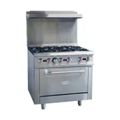 Serv-Ware SGR-6B 36" Gas Restaurant Range w/ (6) Open Burners, (1) Standard Oven, 211.000 BTU 1 image