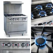 Serv-Ware SGR-6B 36" Gas Restaurant Range w/ (6) Open Burners, (1) Standard Oven, 211.000 BTU 3 image