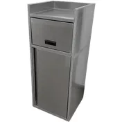 ATS AT&S-TR1-SS Trash Receptacle, 35-Gal Stainless Steel, 23"W x 23"D x 45"H, Hinged Locking Door 1 image