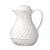 Adcraft SP-20WH Beverage Server - 20oz Plastic, White Swirl, Stainless Interior, Break-Resistant 1 image