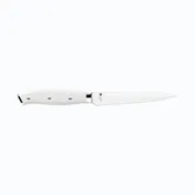 Libbey 201-2895 Steak Knife, 9-3/8" Serrated Blade, Glossy White Plastic Handle, 13/0 Steel - Case 1 image