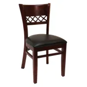 American Tables & Seating 561 Indoor Side Chair with Cut Out Back and Upholstered Seat, Beech Frame 1 image