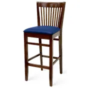 ATS 627-BS Bar Stool, 9-Slat Beech Wood Back, Upholstered Seat, Armless, Beech Wood Frame 1 image