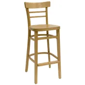 ATS 850-BS-N Bar Stool, Ladder Back, Rounded Seat, Beech Frame, Natural Finish, Upholstered 1 image