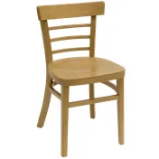 American Tables & Seating 850-N Indoor Side Chair with Ladder Back and Rounded Seat, Beech Wood Frame 1 image