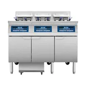 Atosa USA AEFF-50-3 Multiple Battery Electric Fryer Without Basket Lifts, Floor Model - Full Pot 1 image